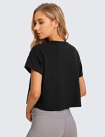 CRZ YOGA Women's Short Sleeve Gym Crop Top
