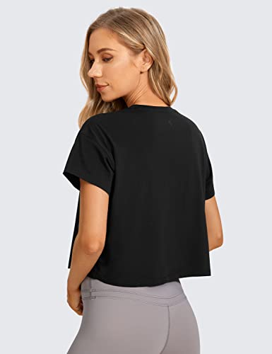CRZ YOGA Women's Short Sleeve Gym Crop Top