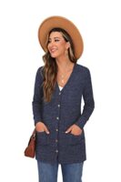 GRECERELLE Women's Long Sleeve V Neck Cardigan with Pocket