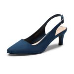 DREAM PAIRS Womens Slingback Kitten Heel Court Shoes