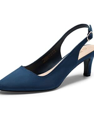 DREAM PAIRS Womens Slingback Kitten Heel Court Shoes