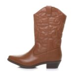 AJVANI Women's Low Block Heel Western Ankle Boots