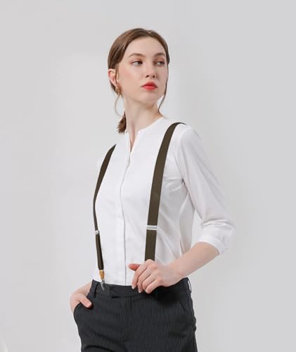 HISDERN Mens Braces with Strong Metal Clips Suspenders