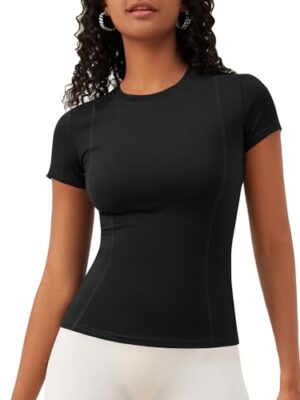 IECCP Women's Seamless Short Sleeve Workout Shirt