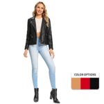 SPYM Women's Faux Leather Biker Jacket, Regular & Plus Size
