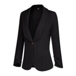 PrinStory Womens 3/4 Sleeve Open Front Blazer Jacket