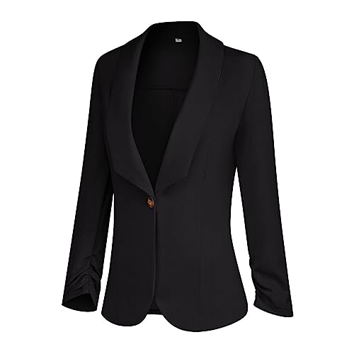 PrinStory Womens 3/4 Sleeve Open Front Blazer Jacket