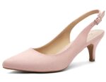 Greatonu Pointed Toe Slingback Kitten Heel Sandals