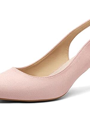 Greatonu Pointed Toe Slingback Kitten Heel Sandals