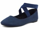 MaxMuxun Women's Ballerina Elastic Strap Pumps