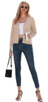 GRECERELLE Women's Lightweight V-Neck Cardigan Jumper