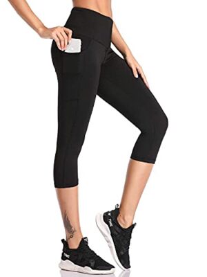 SIMIYA Women's High Waist 3/4 Length Yoga Leggings