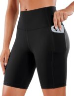 CRZ YOGA Women's High Waisted Yoga Shorts with Pockets