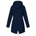 AMhomely Women's Waterproof Hooded Rain Jacket, Black, XXL
