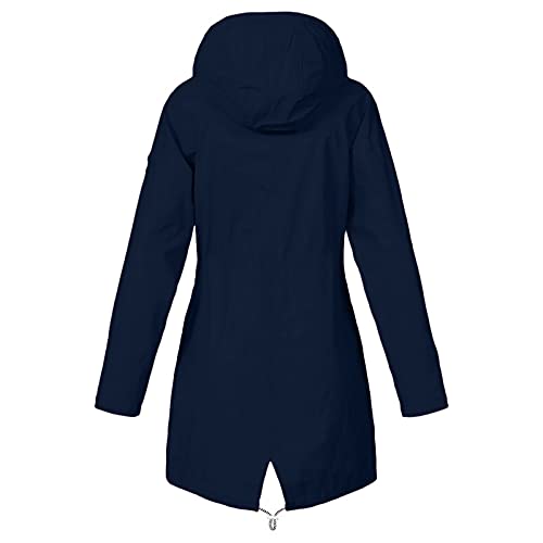 AMhomely Women's Waterproof Hooded Rain Jacket, Black, XXL