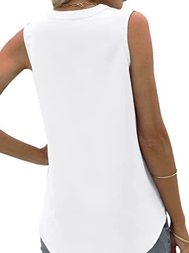 Famulily Womens Chiffon V Neck Sleeveless Summer Top S-XXL