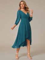 Ever-Pretty Women's Chiffon V Neck Midi Wedding Dress