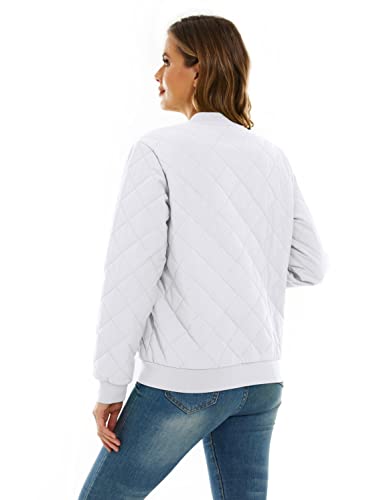 TACVASEN Women's Quilted Winter Bomber Jacket with Pockets