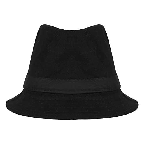 Qchomee Unisex Panama Fedora Hat 56-58CM Black