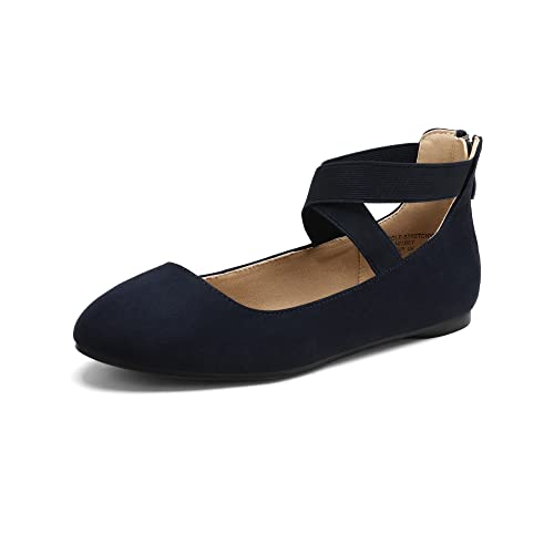 DREAM PAIRS Women's Ballerina Flats with Elastic Straps