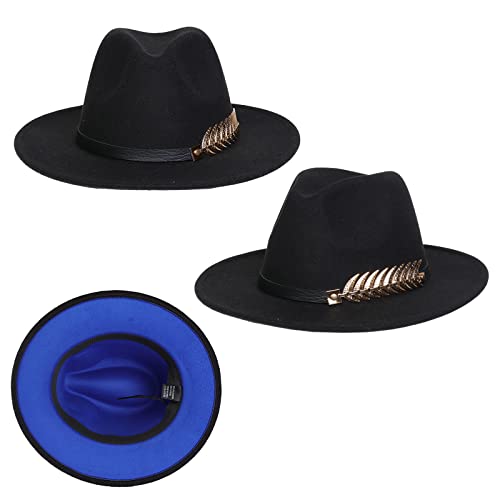 JK Home Classic 1920s Gatsby Fedora, Patchwork Wide Brim