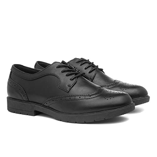 Lilley Agnes Women's Black Brogue Lace-Up Shoe