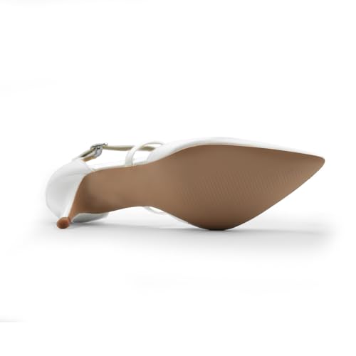 Women's Ankle Strap Low Heel Court Shoes - Large Size