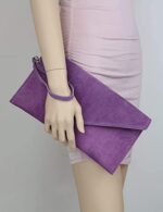 Craze London Italian Suede Large Envelope Clutch Bag