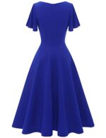 HomRain Ruffle Sleeve V-Neck Knee Length Dress