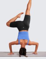 CRZ YOGA Women's High Waisted Yoga Shorts with Pockets