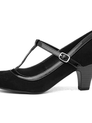 Lilley Vicky Women's Black Faux Suede Court Shoe