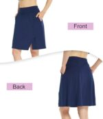 Westkun Knee Length Golf Skirts for Women with Pockets