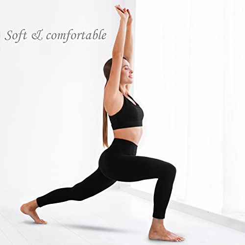 Leafigure Women's High Waist Black Gym Leggings