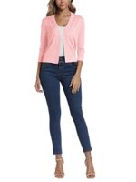 Women's Elegant 3/4 Sleeve Cropped Shrug Cardigan