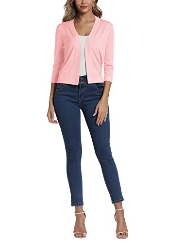 Women's Elegant 3/4 Sleeve Cropped Shrug Cardigan