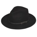 Upstore Women's Classic Felt Fedora Hat (Black)