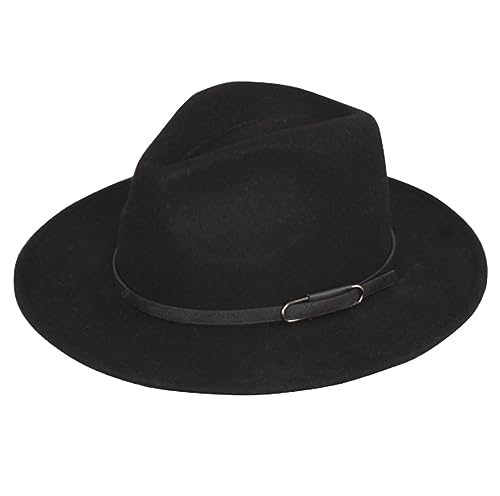 Upstore Women's Classic Felt Fedora Hat (Black)