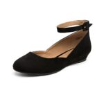 DREAM PAIRS Women's Ballet Flats Ankle Strap Shoes