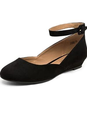 DREAM PAIRS Women's Ballet Flats Ankle Strap Shoes
