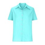Women’s Linen Button Down Short Sleeve Blouse S-5XL