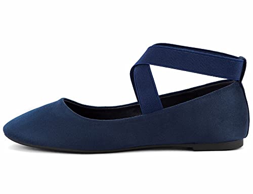 MaxMuxun Women's Ballerina Elastic Strap Pumps