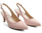 Greatonu Pointed Toe Slingback Kitten Heel Sandals