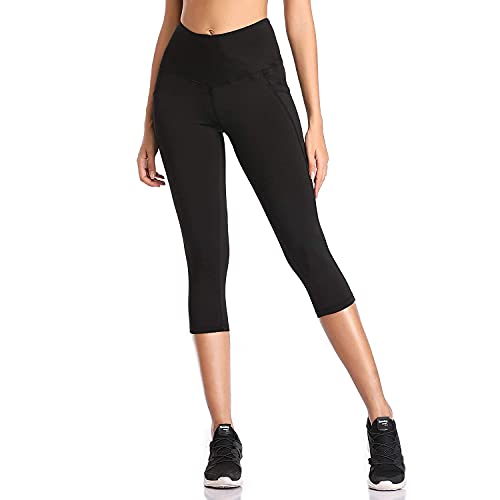 SIMIYA Women's High Waist 3/4 Length Yoga Leggings