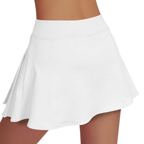Women's Pleated Tennis Skirt with Pockets, High Waist