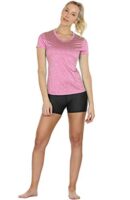 icyzone Women's Workout V-Neck Short-Sleeve Tops, 3 Pack