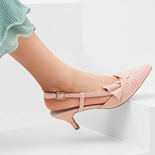 Greatonu Women's Kitten Heel Slingback Pumps