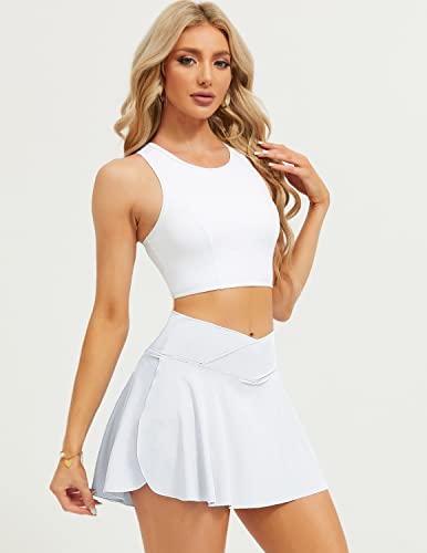TZLDN Women's Pleated Tennis Skirt with Shorts Pockets