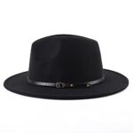 Unisex Adjustable Wide Brim Fedora Hat - Felt Panama Cap