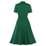 Wellwits Women's 1940s Vintage Keyhole Bowtie Dress