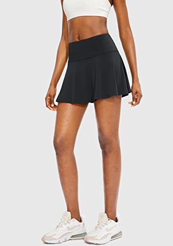ThreeH Pleated High-Waisted Athletic Skort with Pockets